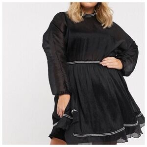 ASOS Curve Design dress with metallic trim